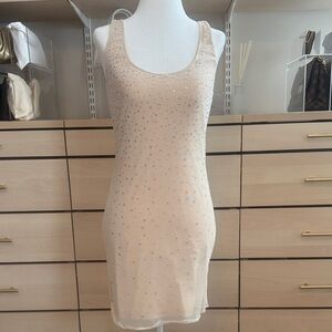 Elegant Beige Sleeveless Dress